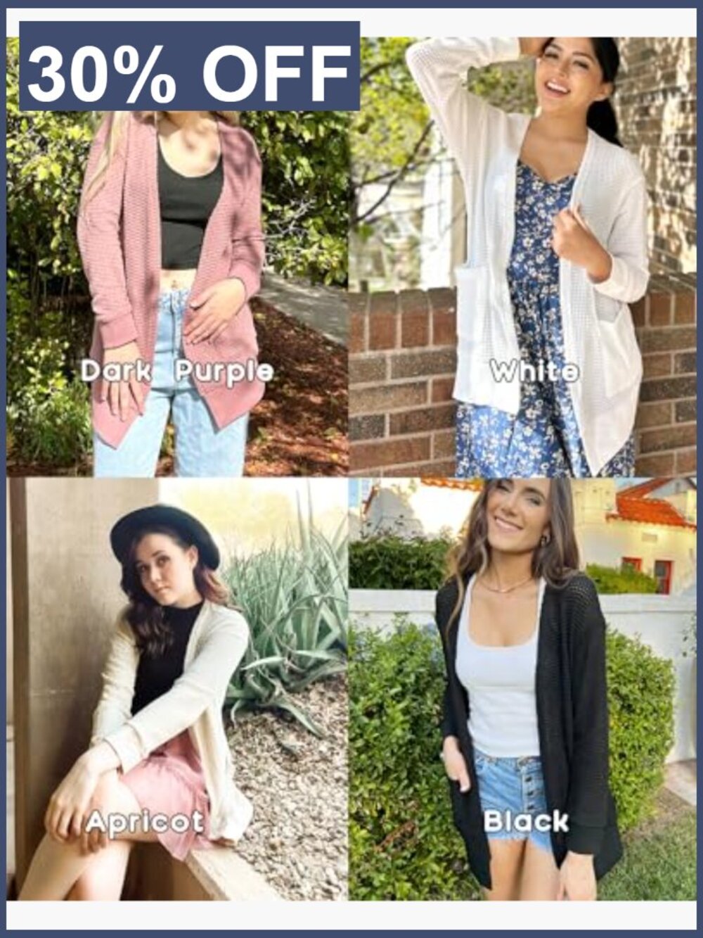 Lightweight Open Front Cardigan with Pockets Floral Knit - Picture 5 of 7